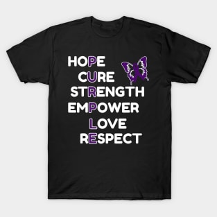 Purple Butterfly Fighting to HOPE LOVE ALZHEIMER AWARENESS Gift T-Shirt